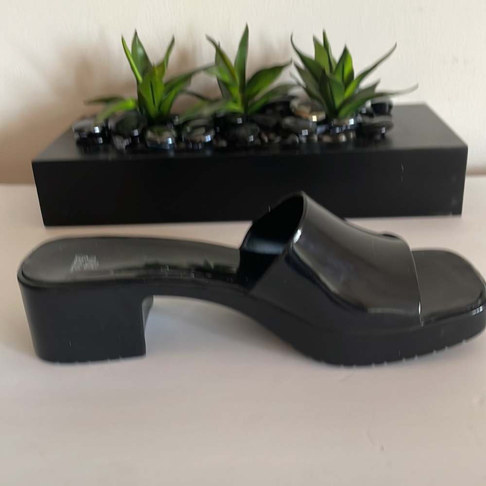 Women’s Black Platform Slides SZ 10 - Picture 5 of 6